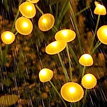 2 Adet Plastik Mantar Sensörlü Solar Bahçe Lambası