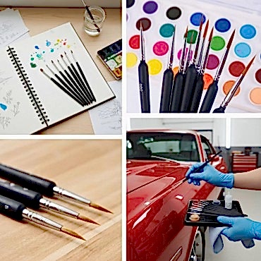 10 Adet Hobi ve Araba İnce Detay Rötuş Fırça Seti 