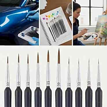 10 Adet Hobi ve Araba İnce Detay Rötuş Fırça Seti 