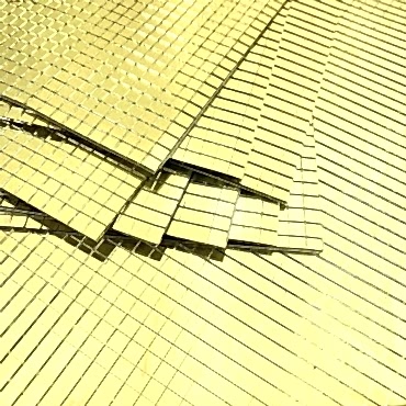 Kendinden Yapışkanlı Aynalı Kare Gold Sticker 30x30 Cm