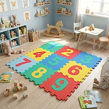 9 Parça Sayılar Puzzle Yer Matı 