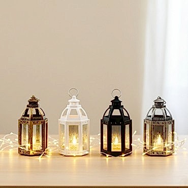 Ramazan Temalı Büyük Altıgen Açık Kubbe LED Lamba 