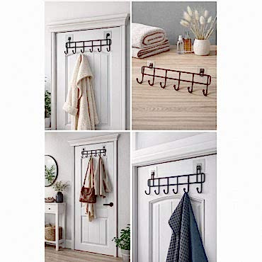 6'lı Yapışkanlı Kapı Arkası Askı 
