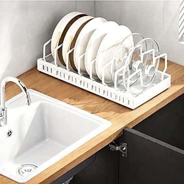 Beyaz Renk Teleskopik Raylı Tava Tencere Organizeri