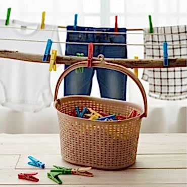 Hasır Görünümlü Mandal Sepeti 