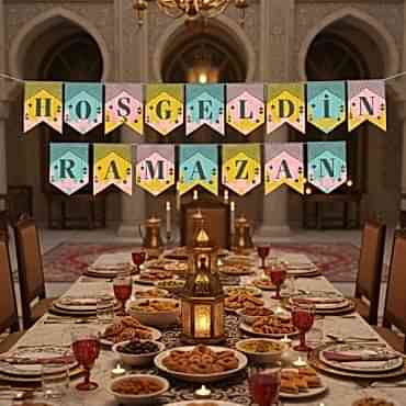 Ramazan Renkli Banner Süs - Hoşgeldin Ramazan 