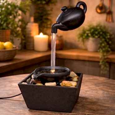 LED Demlik Tasarımlı Şelale Süs Havuzu 