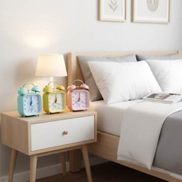 Renkli Kare Masa Çalar Saati