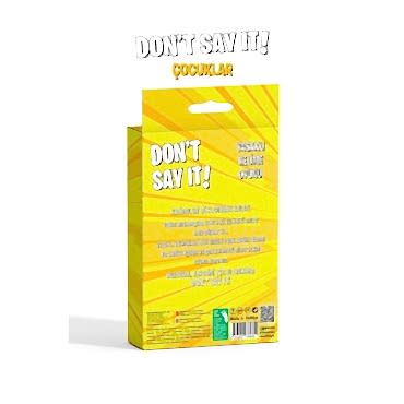 Yasaklı Kelime Oyunu Don't Say It! Çocuklar - Eğlenceli Kart Oyunu