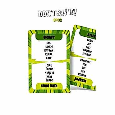 Yasaklı Kelime Oyunu Don't Say It! Spor - Eğlenceli Kart Oyunu