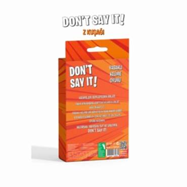 Yasaklı Kelime Oyunu Don't Say It! Z Kuşağı - Eğlenceli Kart Oyunu