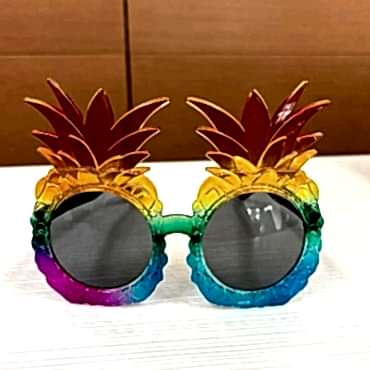 Tropikal Ananas Tasarımlı Renkli Hawaii Parti Gözlüğü