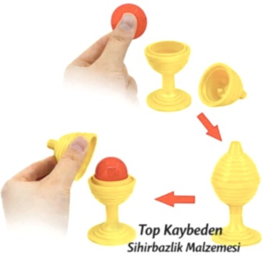 Sarı Renk Sihirli Kupa Top Kaybetme Oyunu 7 cm