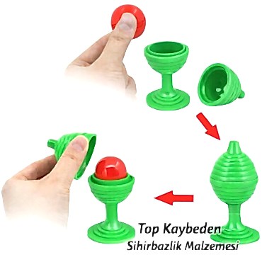 Yeşil Renk Sihirli Kupa Top Kaybetme Oyunu 7 cm