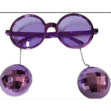 Mor Disko Topu Küpeli Parti Gözlüğü